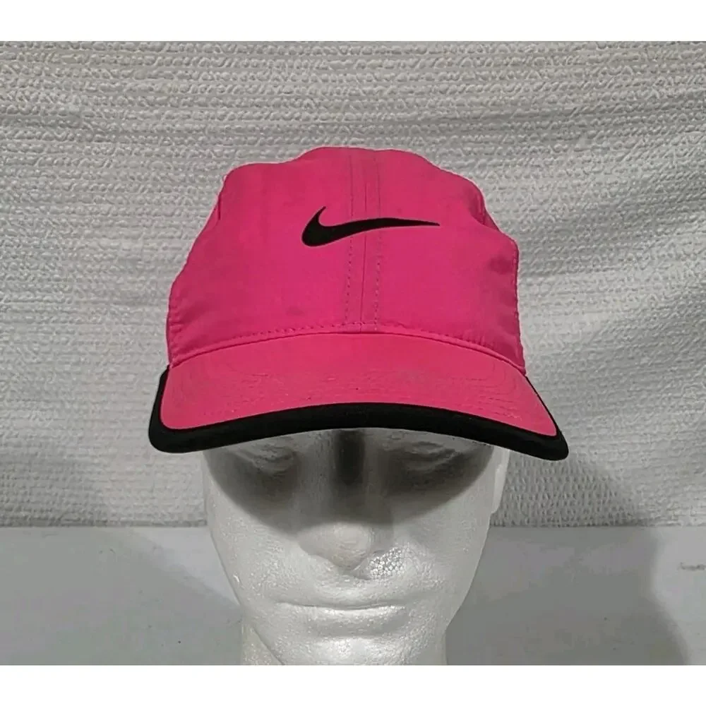 Nike Featherlight Dri-FIT Cap Pink Black Women’s Lightweight Running Golf